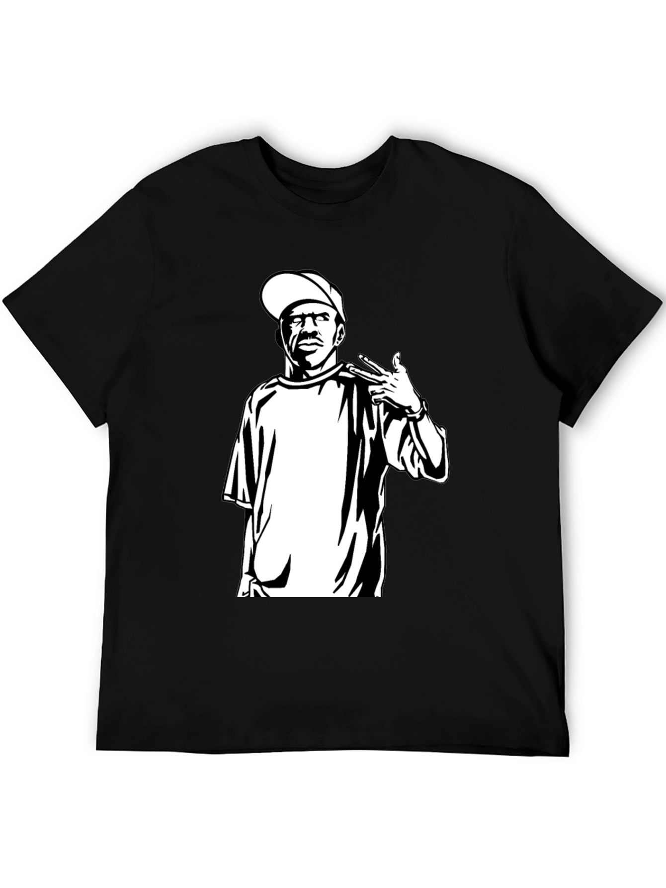 Black T-Shirt with Graphic Print