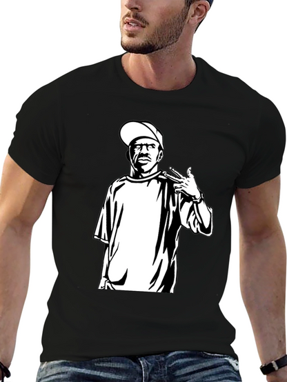Black T-Shirt with Graphic Print