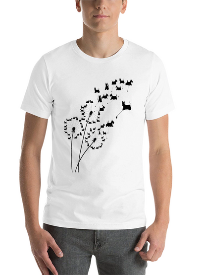 Dog Silhouette Dandelion T-Shirt - Black