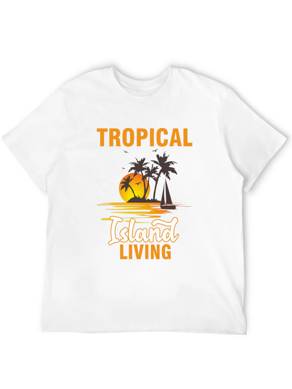 Tropical Island Living Black Graphic Tee