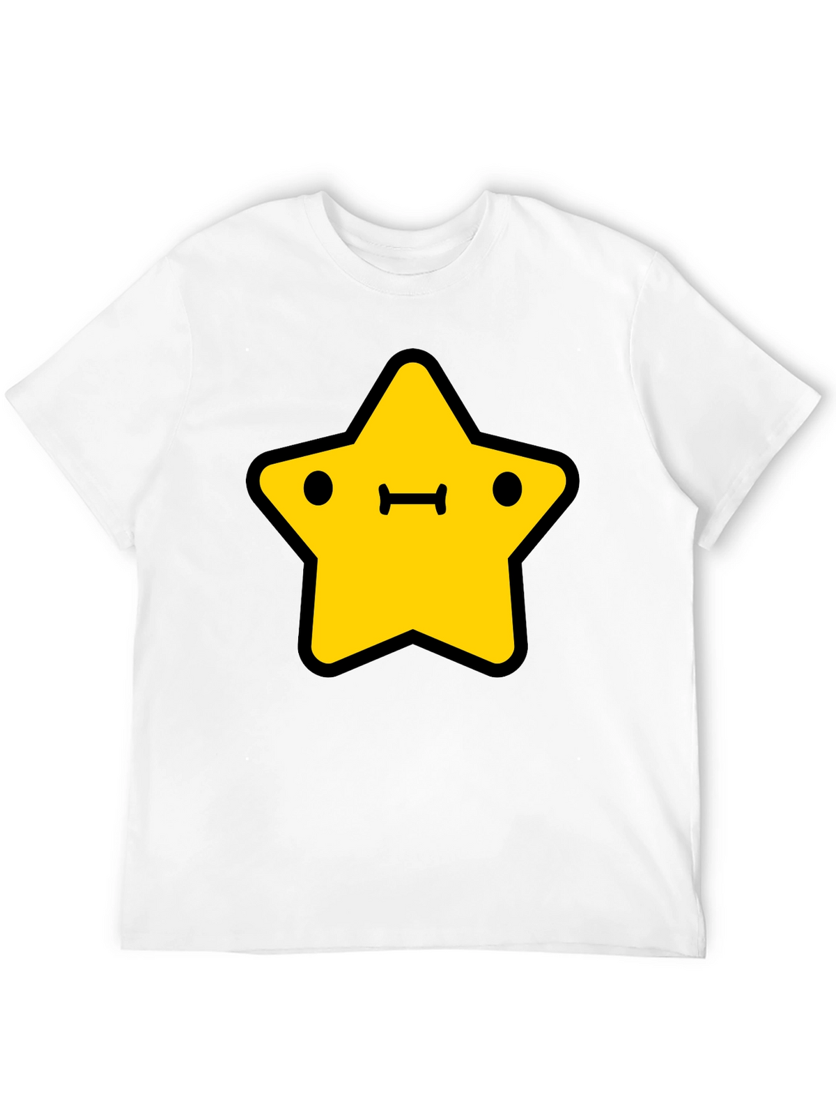 Cute Yellow Star Graphic Black T-Shirt