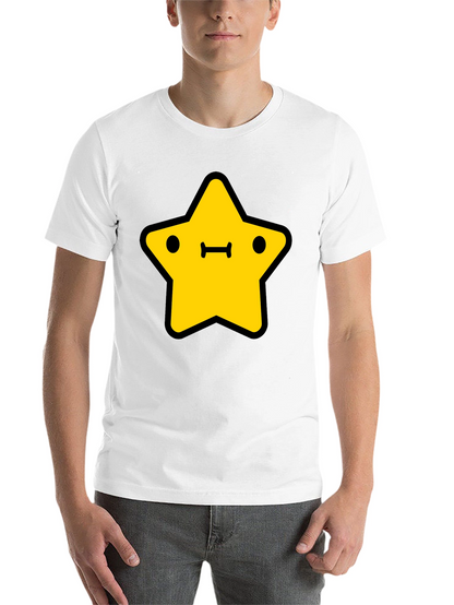 Cute Yellow Star Graphic Black T-Shirt