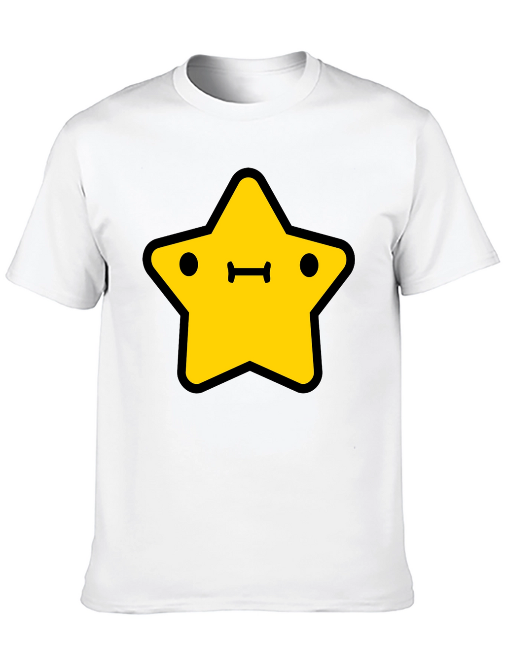 Cute Yellow Star Graphic Black T-Shirt
