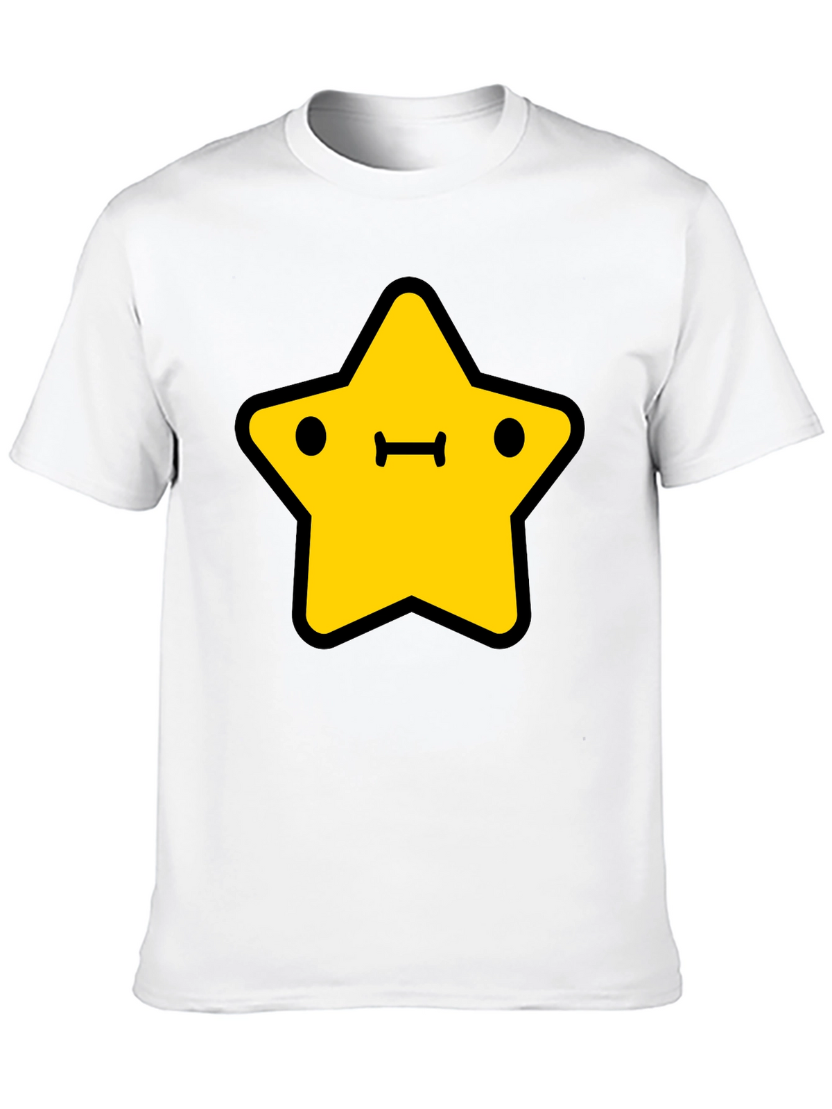 Cute Yellow Star Graphic Black T-Shirt