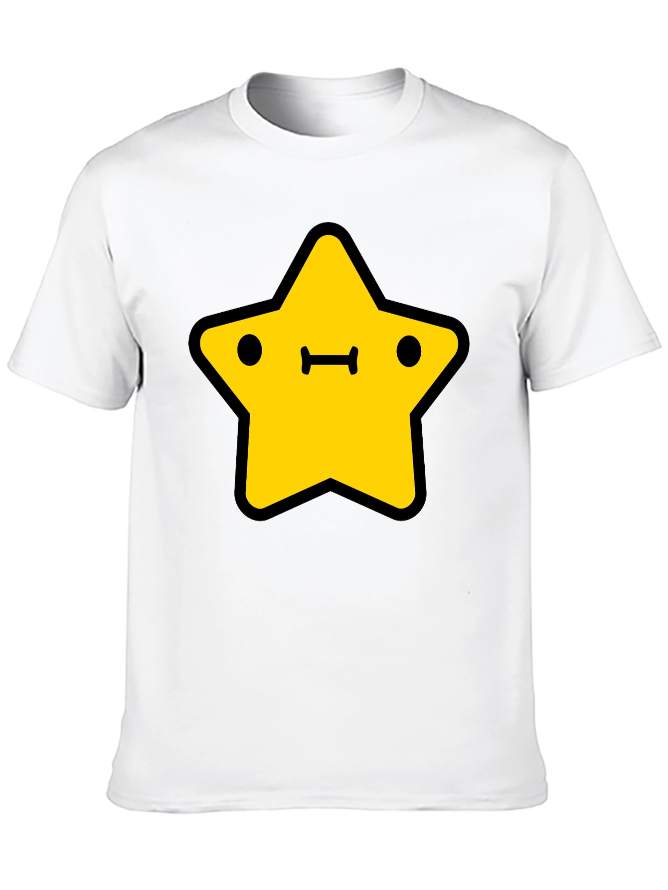 Cute Yellow Star Graphic Black T-Shirt