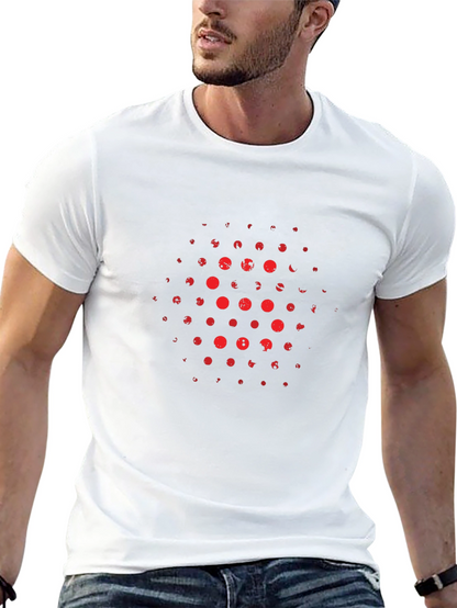 Abstract Red Dot Pattern Black T-Shirt