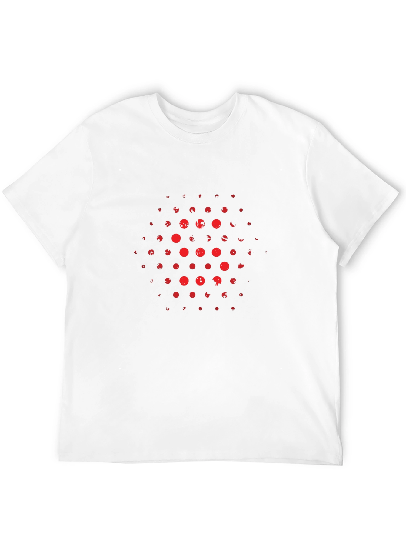 Abstract Red Dot Pattern Black T-Shirt