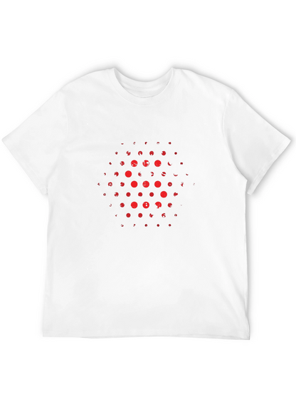 Abstract Red Dot Pattern Black T-Shirt