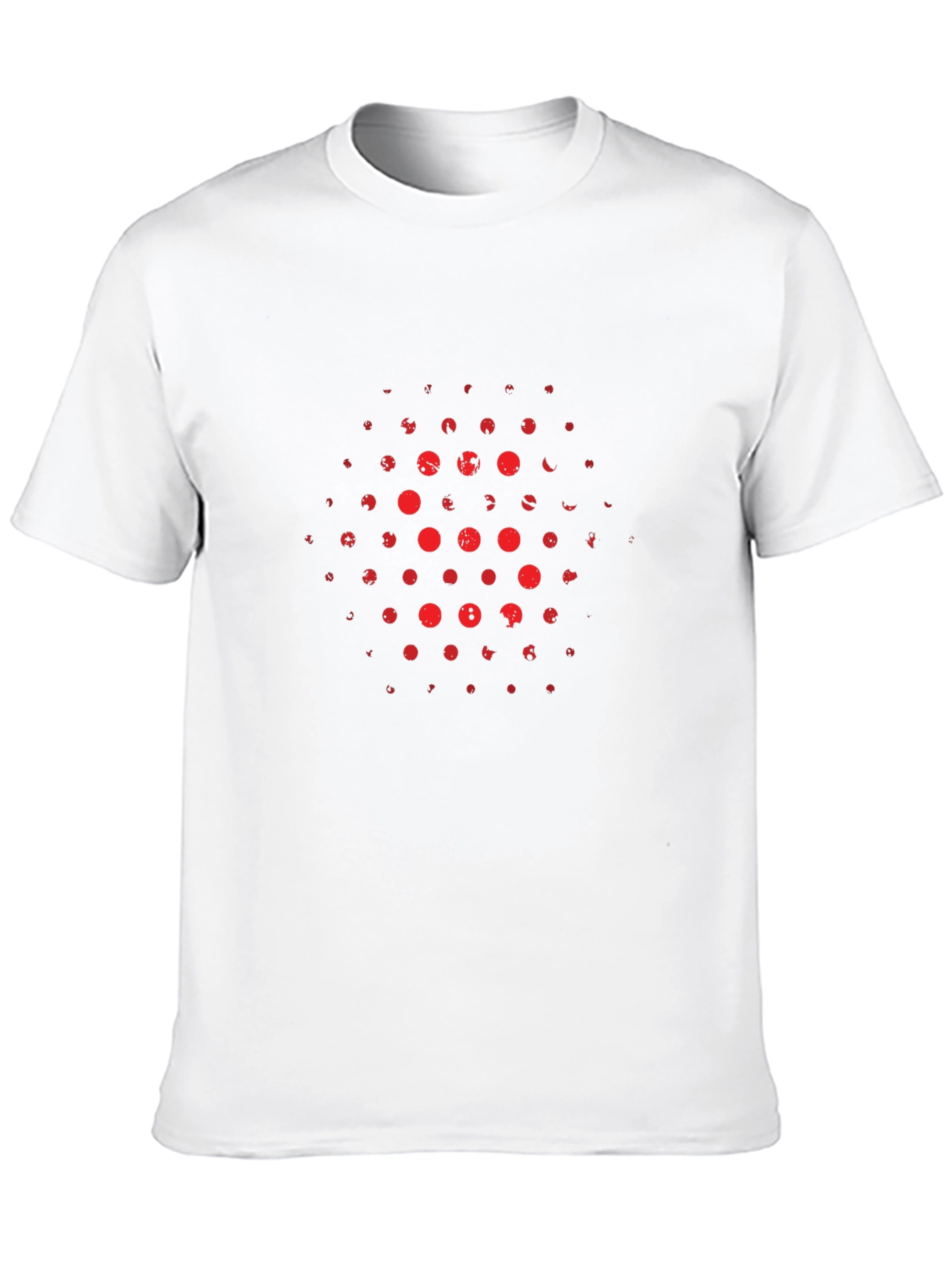 Abstract Red Dot Pattern Black T-Shirt