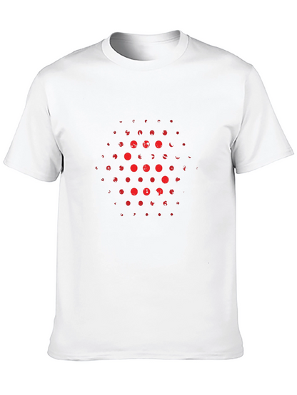 Abstract Red Dot Pattern Black T-Shirt