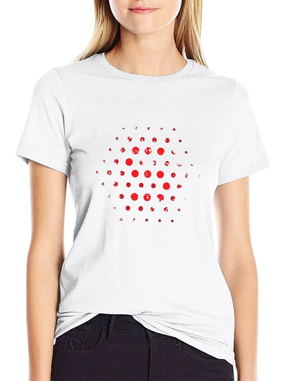 Abstract Red Dot Pattern Black T-Shirt