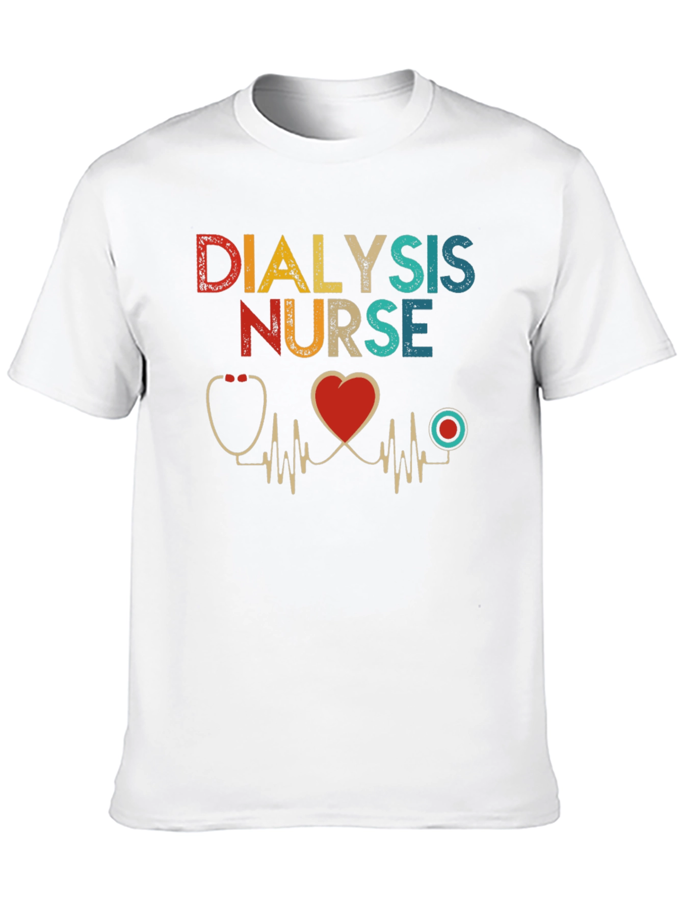 Dialysis Nurse T-Shirt Heartbeat Design
