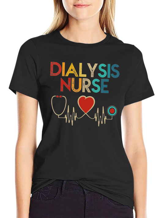 Dialysis Nurse T-Shirt Heartbeat Design