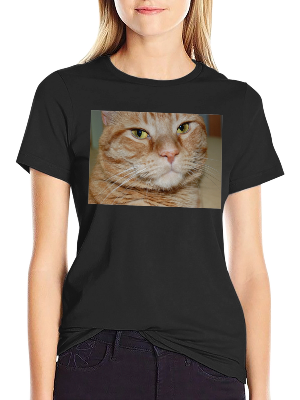 Ginger Cat Graphic T-Shirt - Mens Black Tee