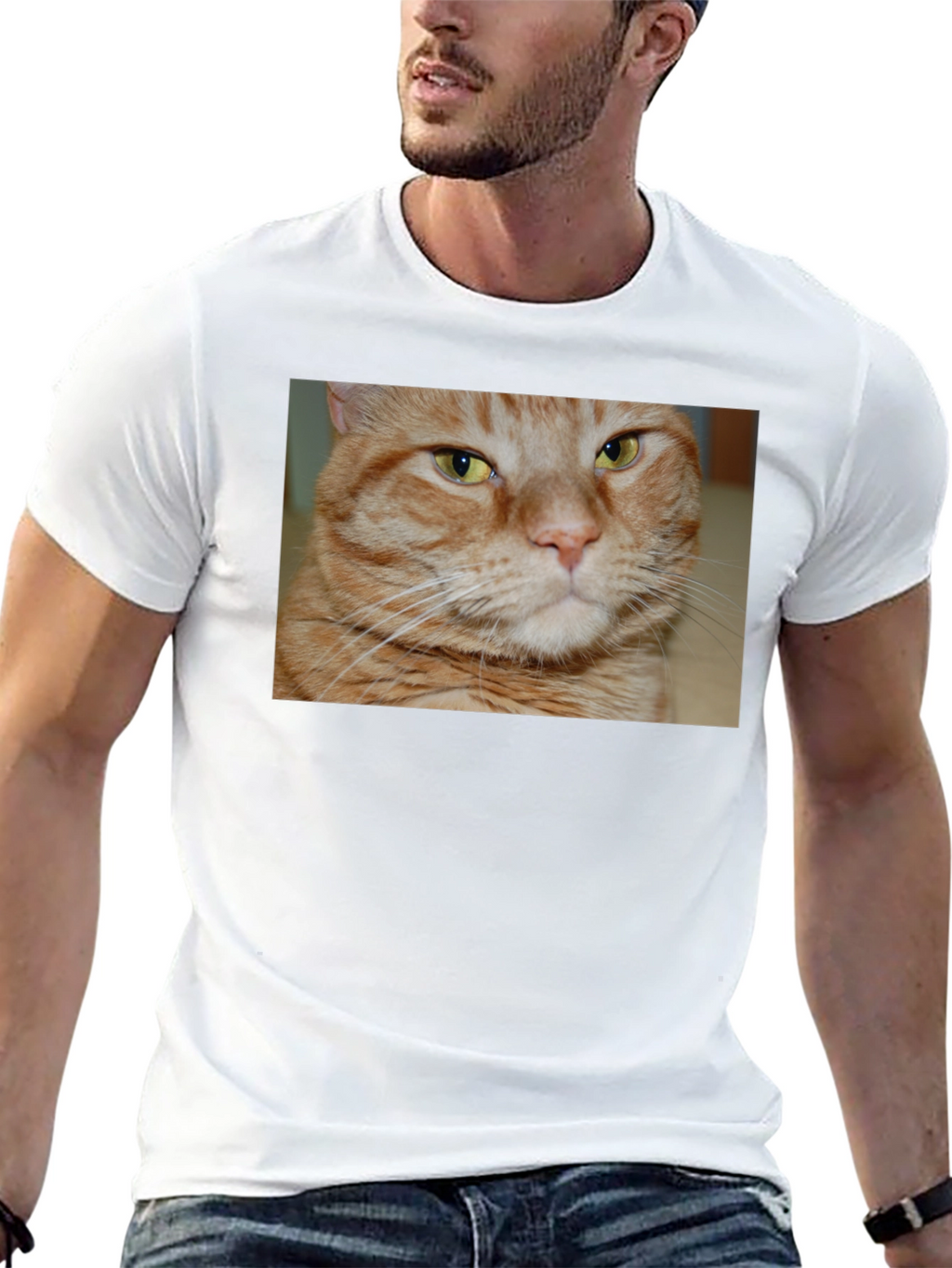 Ginger Cat Graphic T-Shirt - Mens Black Tee