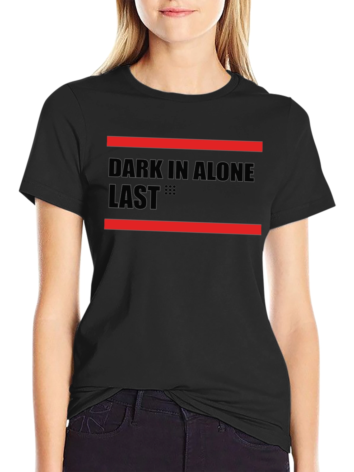 Dark In Alone Last T-Shirt - Black Crew Neck Tee