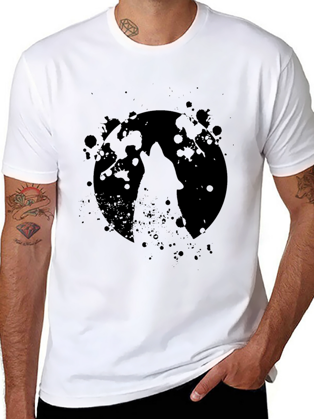 Wolf Moon Black T-Shirt - Graphic Tee