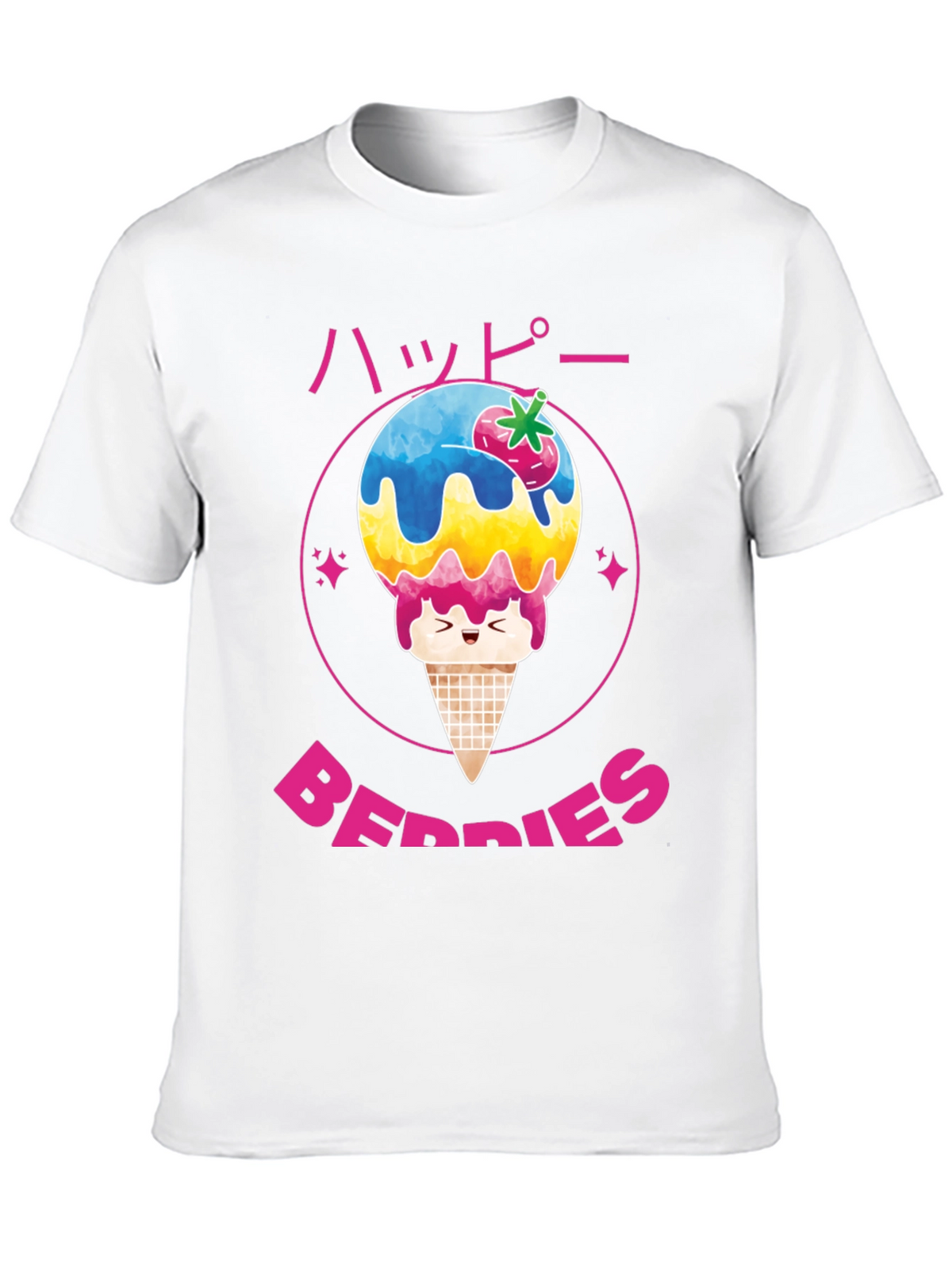 Happy Berries Ice Cream Graphic T-Shirt