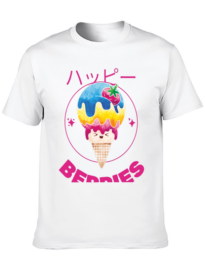 Happy Berries Ice Cream Graphic T-Shirt