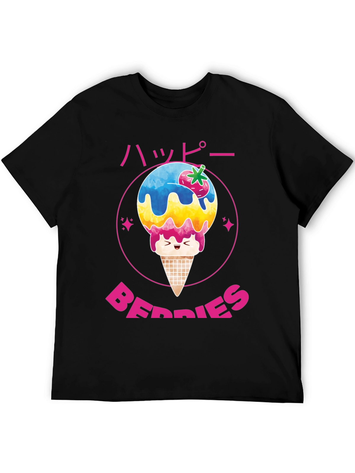 Happy Berries Ice Cream Graphic T-Shirt
