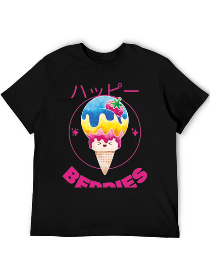 Happy Berries Ice Cream Graphic T-Shirt