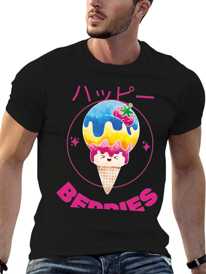 Happy Berries Ice Cream Graphic T-Shirt