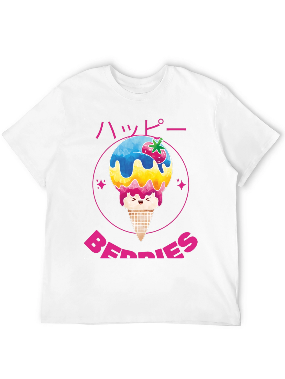 Happy Berries Ice Cream Graphic T-Shirt