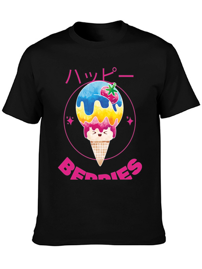 Happy Berries Ice Cream Graphic T-Shirt