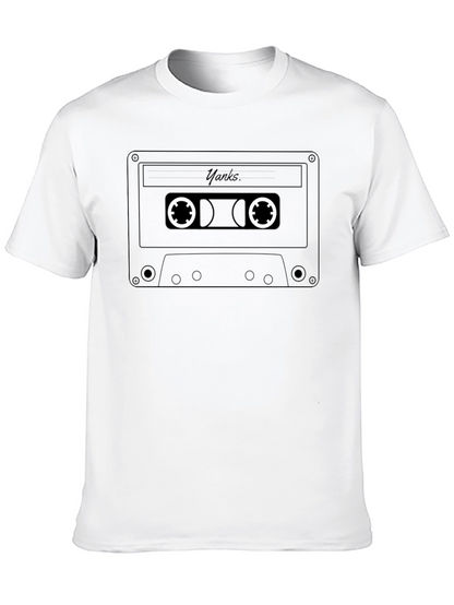 Retro Cassette Tape Graphic T-Shirt - Black