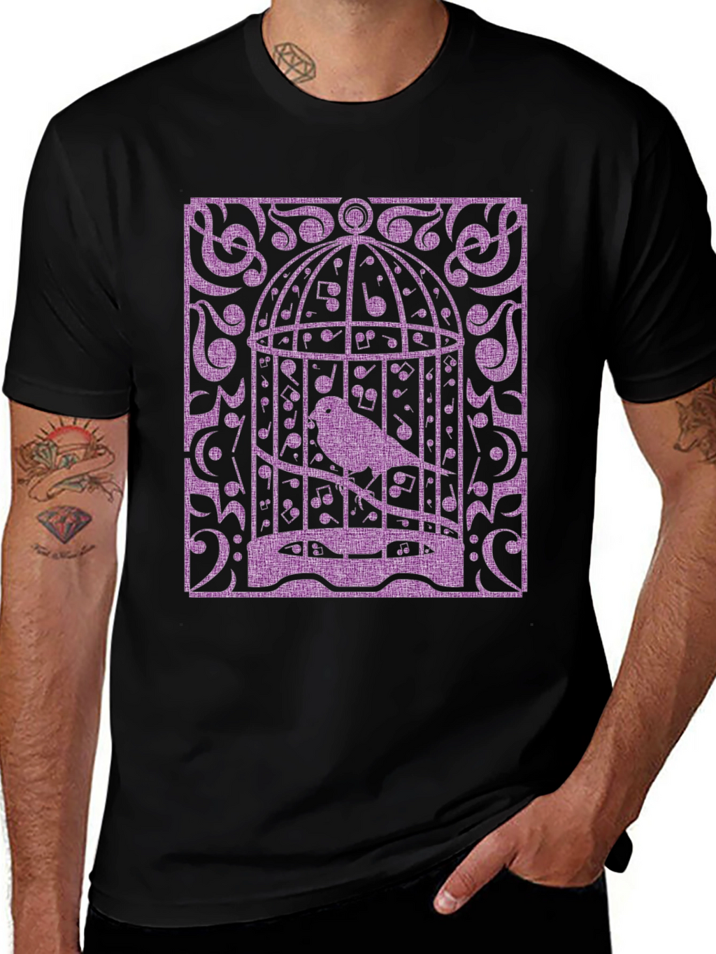 Birdcage Music Graphic Tee - Black