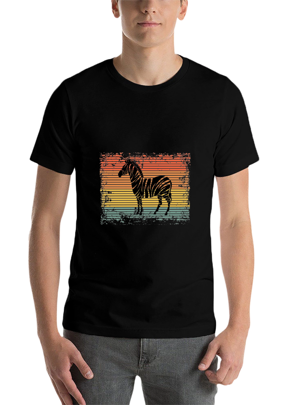 Retro Zebra Graphic T-Shirt - Cool Animal Design