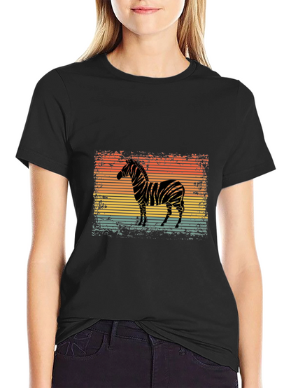 Retro Zebra Graphic T-Shirt - Cool Animal Design
