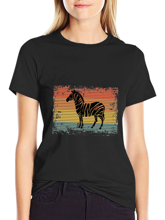 Retro Zebra Graphic T-Shirt - Cool Animal Design