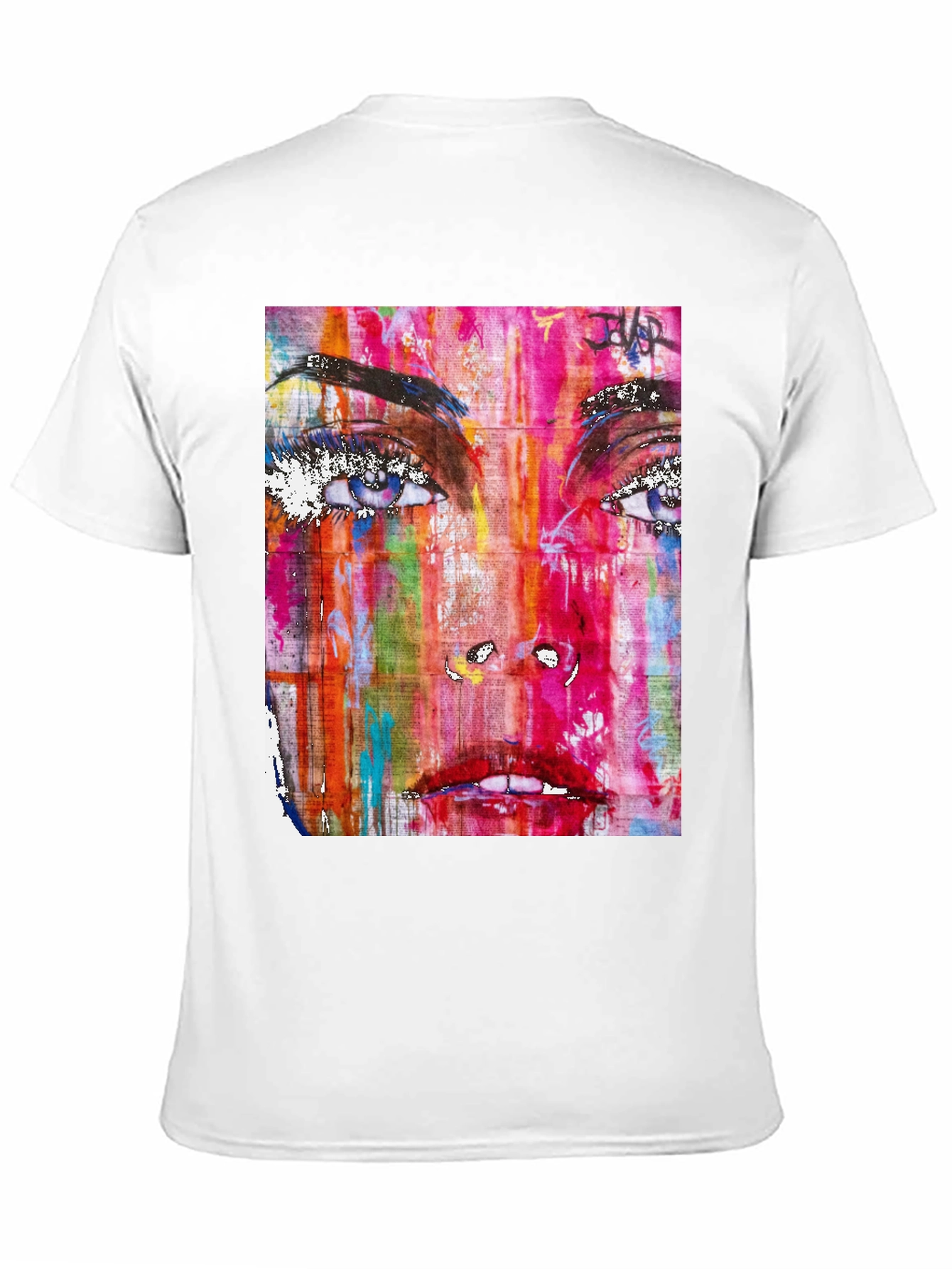 Colorful Abstract Face Graphic Print Tee