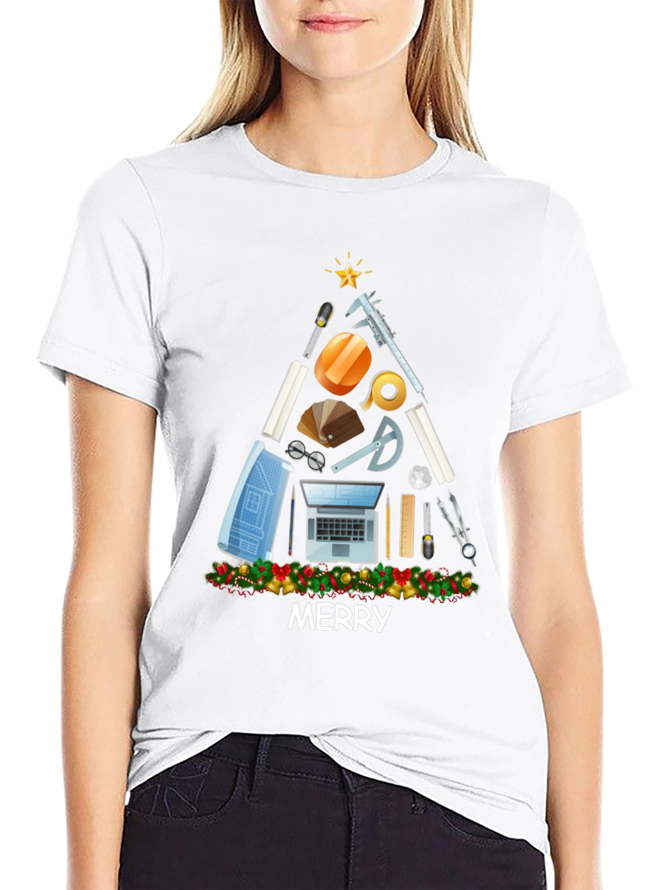 Architect Christmas Tree Graphic Tee