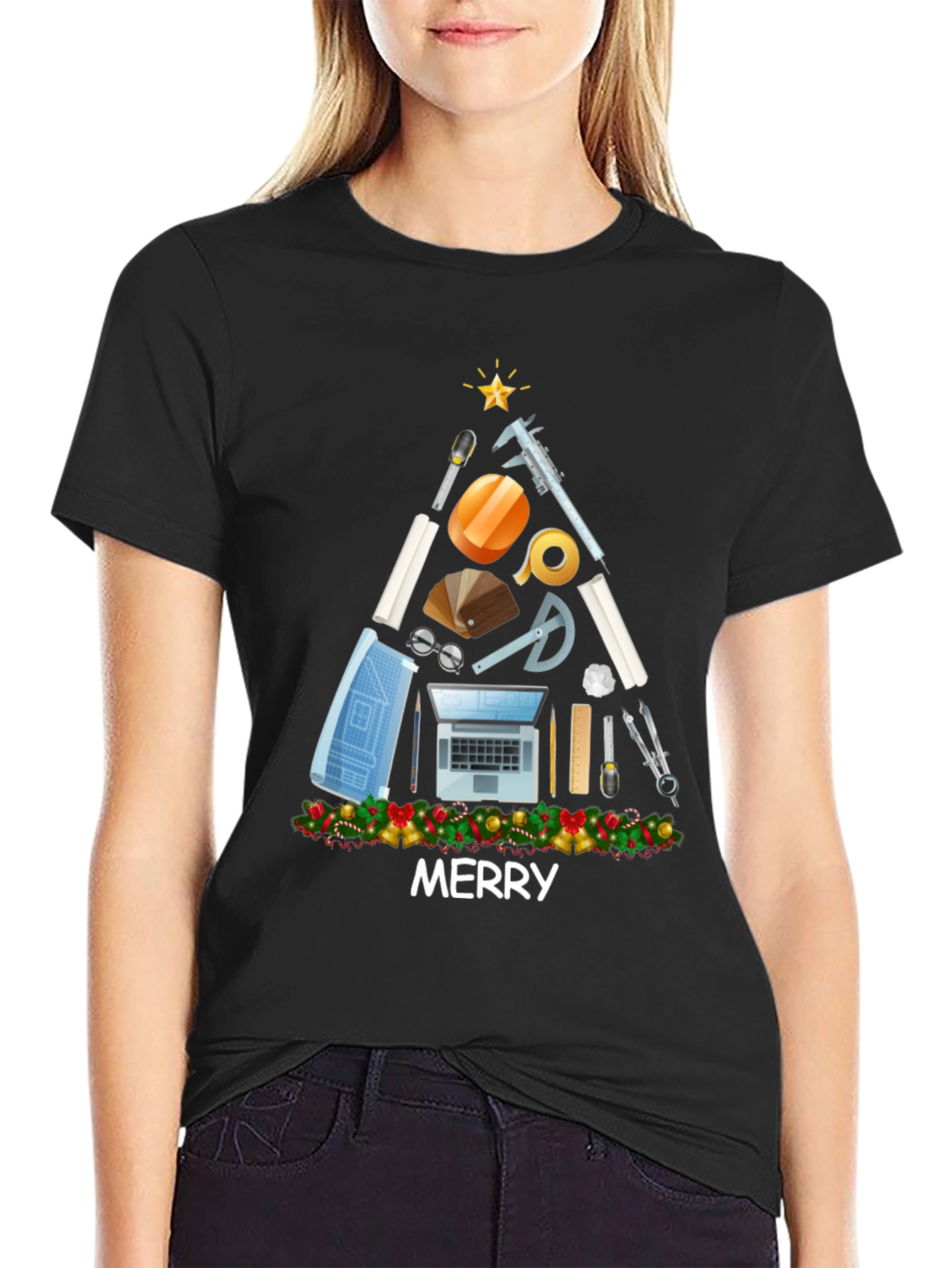 Architect Christmas Tree Graphic Tee