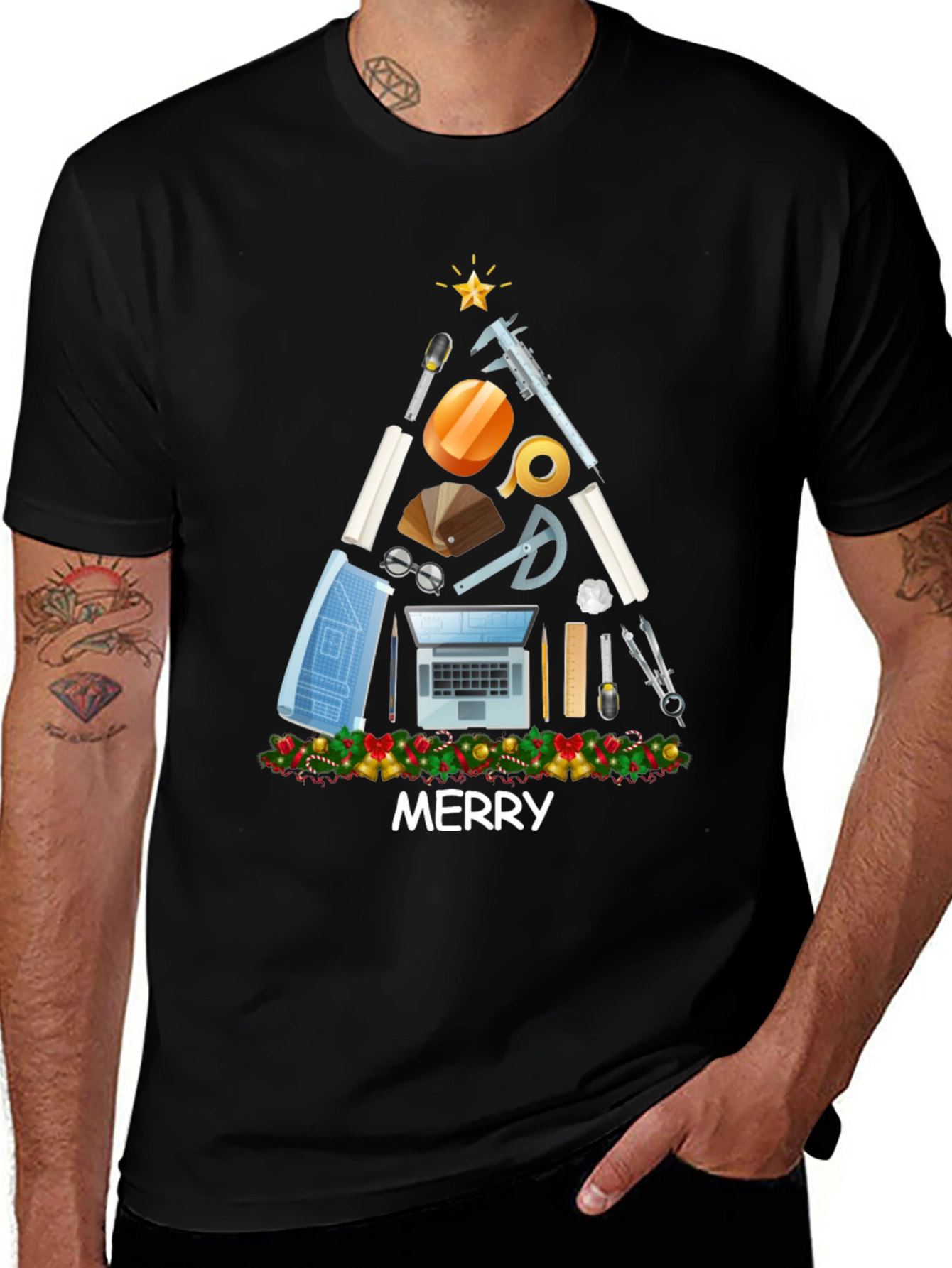 Architect Christmas Tree Graphic Tee