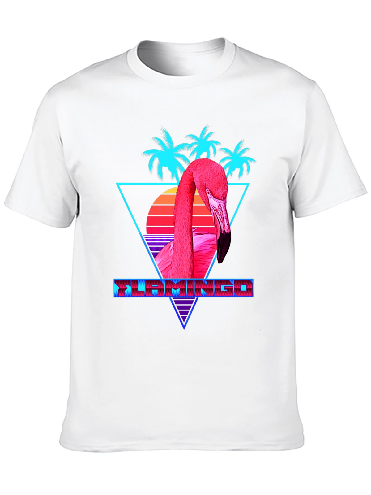 Retro Flamingo Graphic Tee - Black