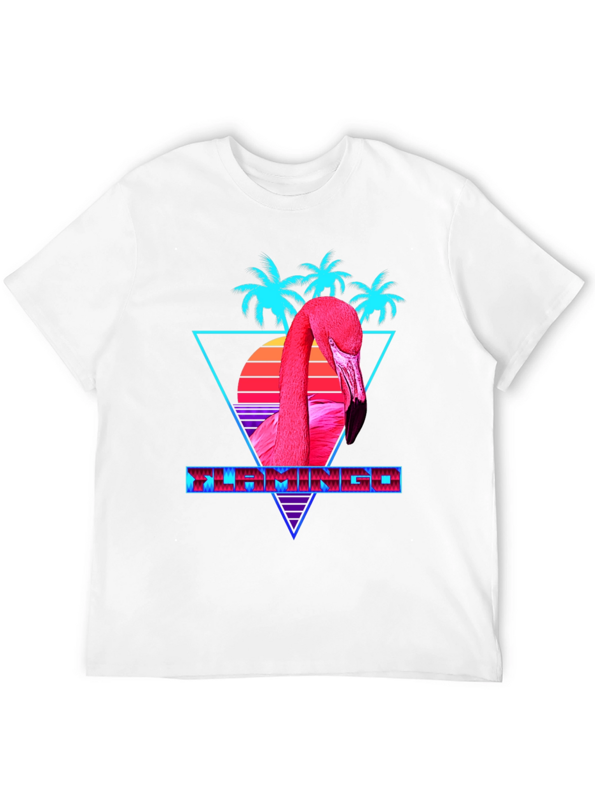 Retro Flamingo Graphic Tee - Black