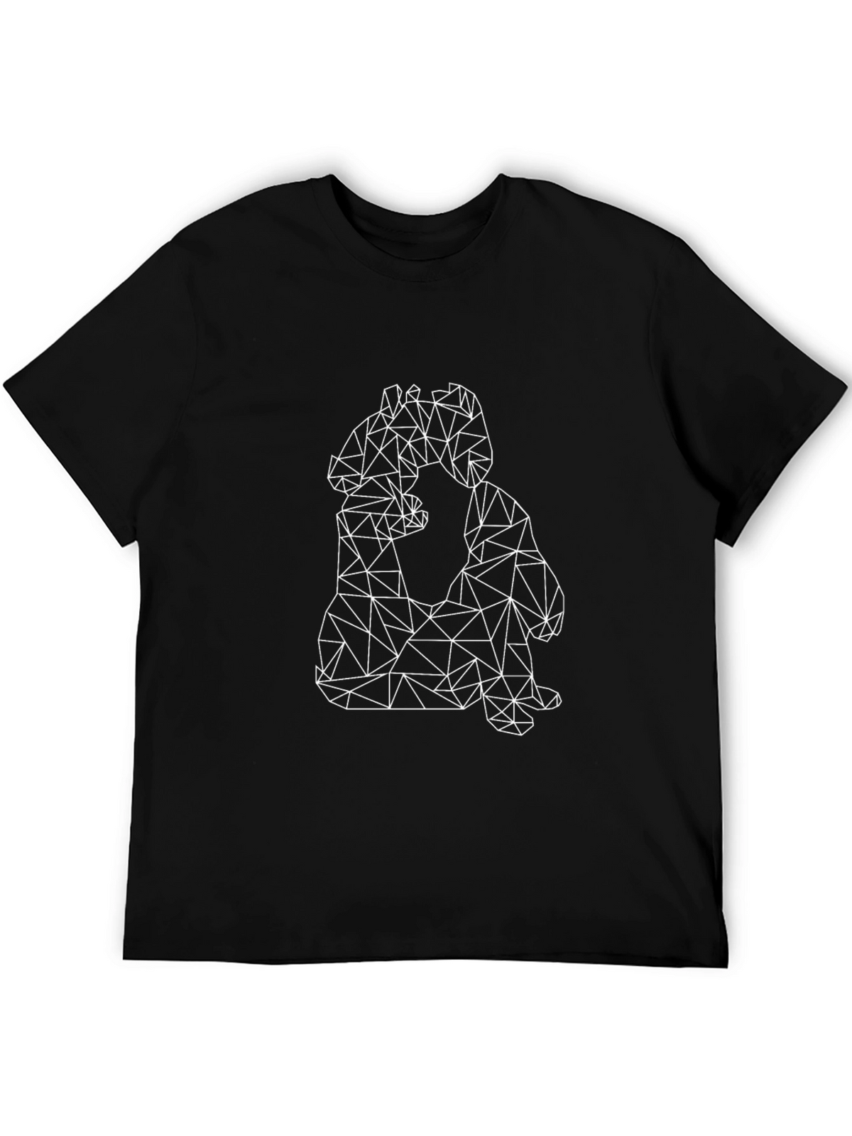 Geometric Animal Print Black T-Shirt
