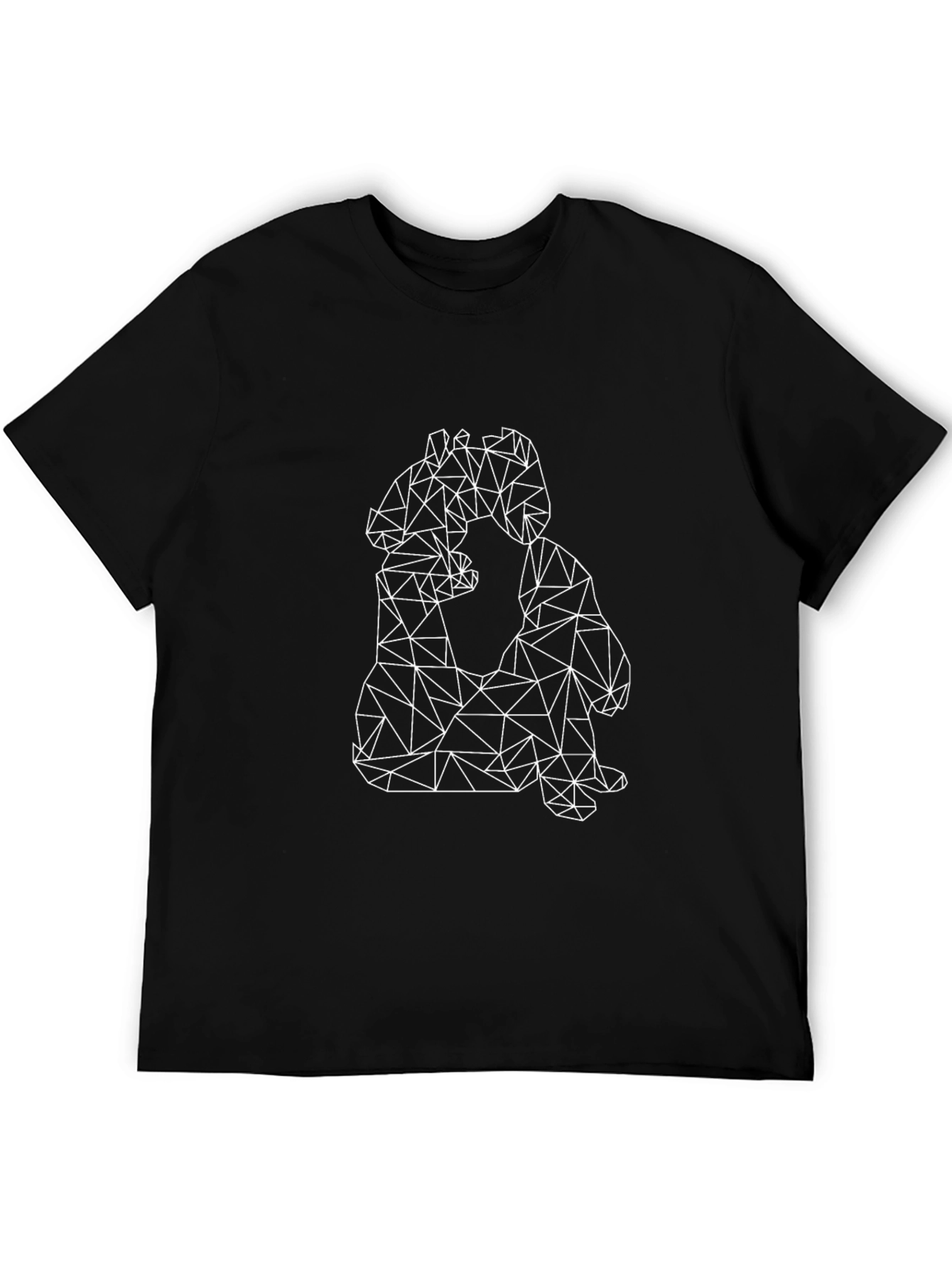 Geometric Animal Print Black T-Shirt