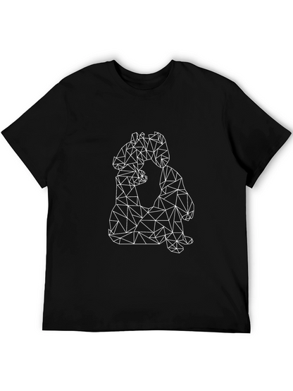 Geometric Animal Print Black T-Shirt