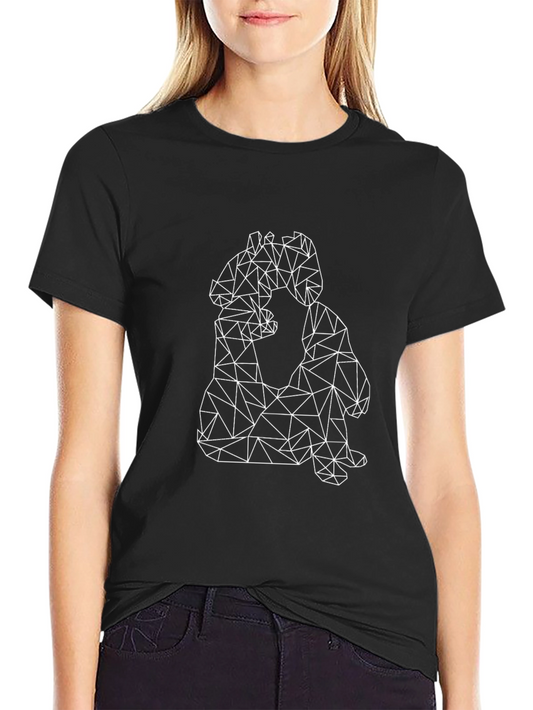 Geometric Animal Print Black T-Shirt