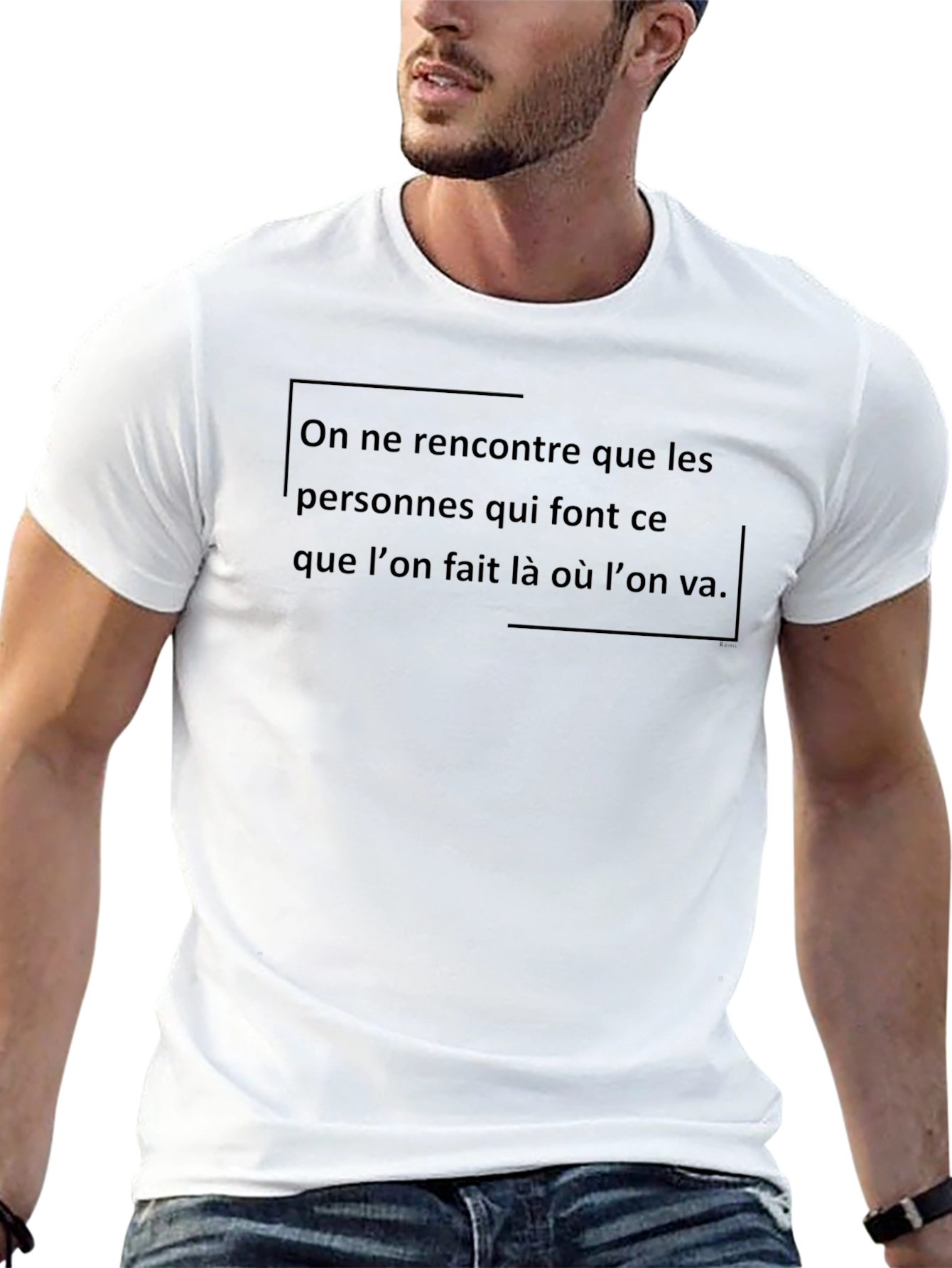 French Quote Graphic Tee - Black Casual T-Shirt