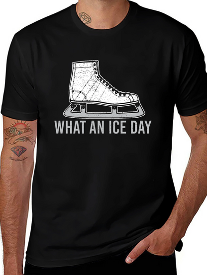What An Ice Day T-Shirt - Black Skate Design