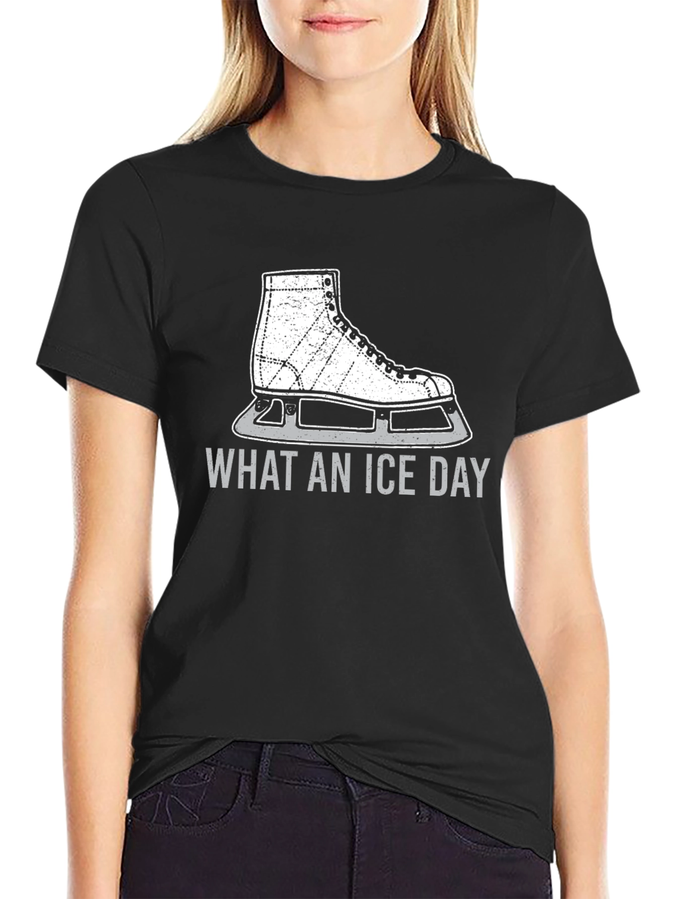 What An Ice Day T-Shirt - Black Skate Design