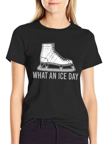 What An Ice Day T-Shirt - Black Skate Design