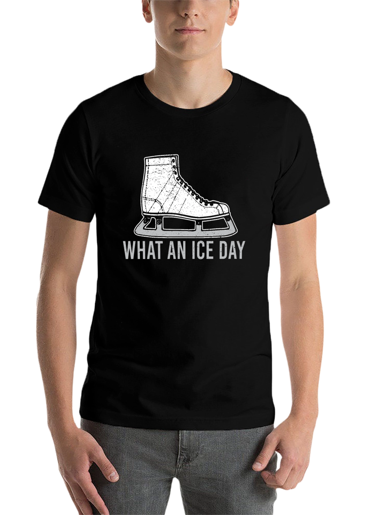 What An Ice Day T-Shirt - Black Skate Design