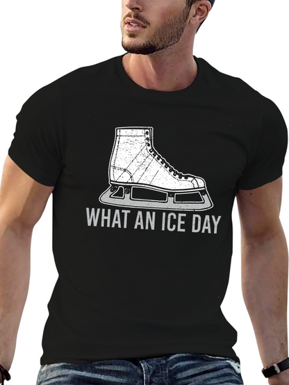 What An Ice Day T-Shirt - Black Skate Design