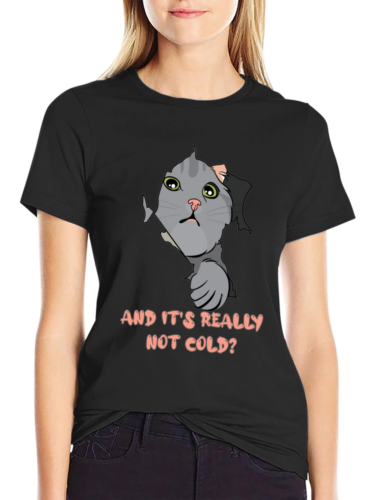 Cat Peek T-Shirt - Funny Kitten Design
